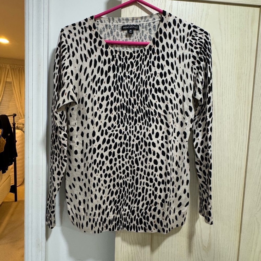Spotted Black and Cream Sweater by Charter Club